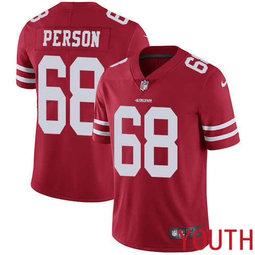 San Francisco 49ers Limited Red Youth Mike Person Home NFL Jersey #68 Vapor Untouchable